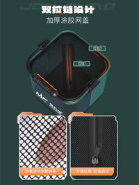 JiaDiaoni Portable Collapsible Fishing Bucket with Aerator Pump