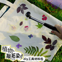 DIY Plant Rubbing and Tie-Dye Kit for Canvas Bags - Kindergarten Craft Set