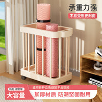 Minimalist Laundry Hamper with Wheels, Plastic Storage Basket for Yoga & Gym Gear, Bathroom Organizer Cart