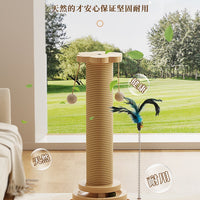 Sisal Cat Scratching Post with Teasing Toy and Climbing Frame