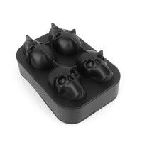 Halloween Skull Silicone Ice Cube Tray for Whiskey & Cocktails, 4-Cavity DIY Mold