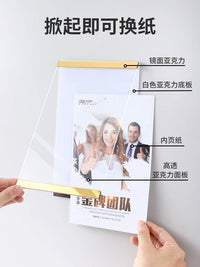 No-Drill A4 Acrylic Photo Frame for Certificates and Displays