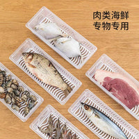 Japanese-Style Refrigerator Food Storage Container with Drain Tray and Lid for Meat and Produce