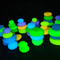Glow-in-the-Dark Stacking Stones for Garden, Aquarium, and Kids' Play - 315g Luminous Pebbles