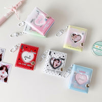 Hisocute Cartoon Heart Mini Photo Album Keychain for 2-inch ID Photos