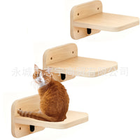 Wall-Mounted Wooden Cat Climbing Shelf Set for Play and Jumping