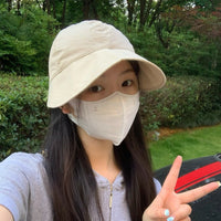 Lightweight Foldable Sun Visor for Women, Large Head Circumference, UV Protection, Fashionable Baseball Cap
