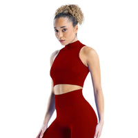 Women's High-Impact Front-Zip Yoga Sports Bra Vest for Running & Fitness