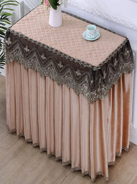 Vintage Sewing Machine Dust Cover with Lace Trim, Thickened Fabric Protector for Home Use