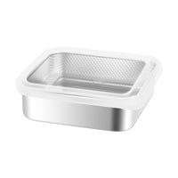 304 Stainless Steel Food Storage Container with Drainer Basket, Refrigerator Organizer for Fruits and Vegetables