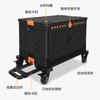 Portable Folding Shopping Cart with Lid and Brakes - Collapsible Utility Wagon for Groceries, Camping, and Storage