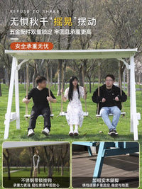 Outdoor Solid Wood Swing Chair for Patio Garden Balcony - Single/Multi-Person Anti-Corrosion Wooden Hanging Seat
