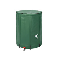Foldable Rain Barrel Water Collection Tank with Lid for Outdoor Garden Use