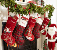 Personalized Velvet Christmas Stocking with Lambswool Applique