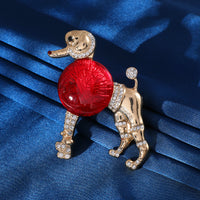 Cute Rhinestone Dog Brooch Pin for Women, Vintage Animal Crown Lapel Pin