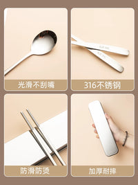 Portable Stainless Steel Cutlery Storage Box for Travel and Outdoor Use