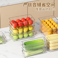 Clear PET Refrigerator Storage Bins with Lid, Stackable Food Container for Fridge and Freezer