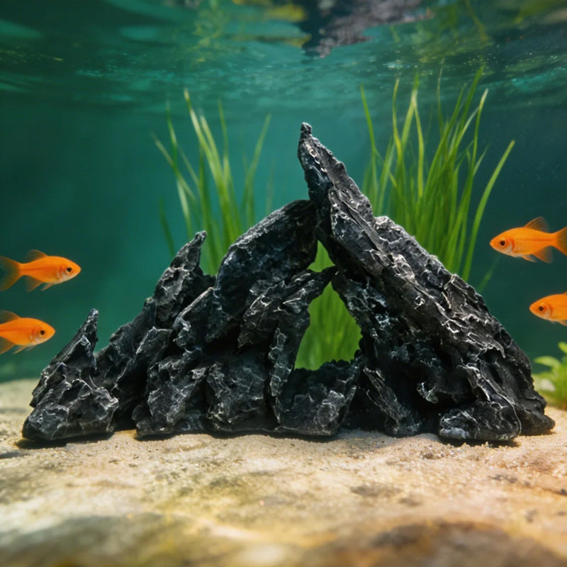 Aquarium Mountain Rock Decoration for Fish Tank, Artificial Landscape Ornament