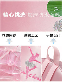 Girls' Ballet Dance Bag with Hair Styling Kit, Kids' Latin Dance Backpack for Practice and Books