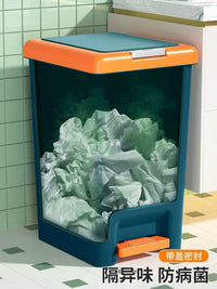 10L Pedal and Press Dual-Use Trash Can for Bathroom, Kitchen, Bedroom, Office