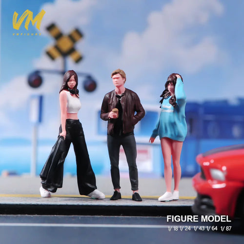 Miniature People Figures 1/24 1/43 1/64 1/87 Scale, Casual Street Scene Models with Coffee/Milk Tea