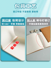 A4 Sketchbook for Kids, Thickened Blank Drawing Paper for Students, Art Book for Sketching and Oil Painting, Lay-Flat Design