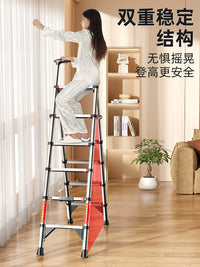 Thickened Folding Telescopic Ladder, Multi-functional Aluminum Alloy/Stainless Steel for Home and Indoor Use