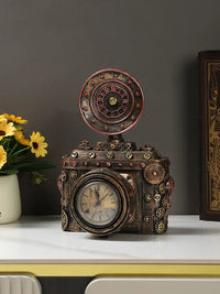 European Retro Camera Model Ornament with Clock Function for Home and Shop Decor