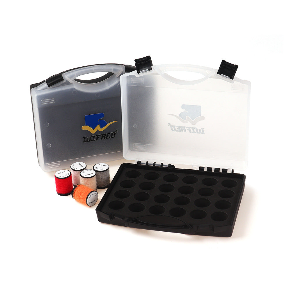 Wifreo Fly Tying Thread Spool Storage Box Organizer for 75D 100D 200D Tying Threads Large Capacity Portable Material Case