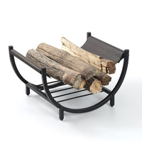 Wrought Iron Firewood Rack Indoor Fireplace Outdoor Log Storage Shelf Wood Storage Organizer