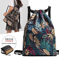 Foldable Drawstring Travel Bag - Lightweight Gym Backpack for Men and Women