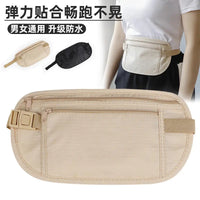 Anti-theft Travel Waist Pouch for Passport and Valuables, Slim and Discreet Running Belt for Men and Women