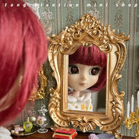 Dollhouse Miniature European Retro Golden Picture Frame for 1/6 1/12 BJD Dolls
