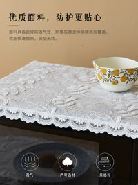 Penglai Embroidered Microwave Oven Dust Cover with Storage Pockets