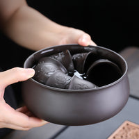 Purple Clay Tea Caddy with Alloy Seal Lid for Tea and Dry Goods Storage