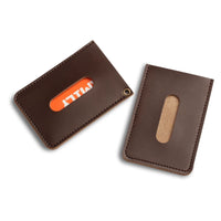 Genuine Leather ID Card Holder with Lanyard - Ultra-Thin Bus Pass & Access Card Protector