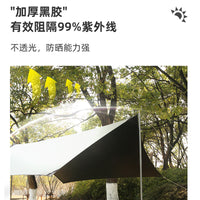 Hexagonal Blackout Tarp for Outdoor Camping, Sunshade, Rainproof, Windproof