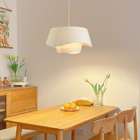 French Vintage Pleated Fabric Chandelier for Dining Room, Restaurant, and Bedroom Decor