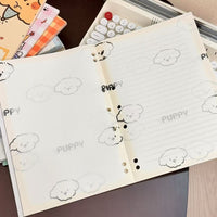 A4 Thin Crisp Question Mark Puppy Loose-Leaf Notebook for Students, Lay-Flat Design