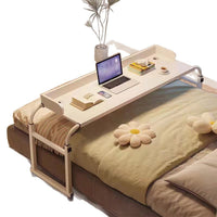 Adjustable Height Mobile Overbed Table with Wheels for Laptop and Study