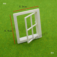DIY Miniature House Model Plastic/Wood Doors & Windows for Sand Table Building Blocks