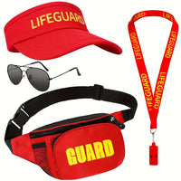 Lifeguard Costume Accessory Set for Adults - Beach Pool Halloween Cosplay Party