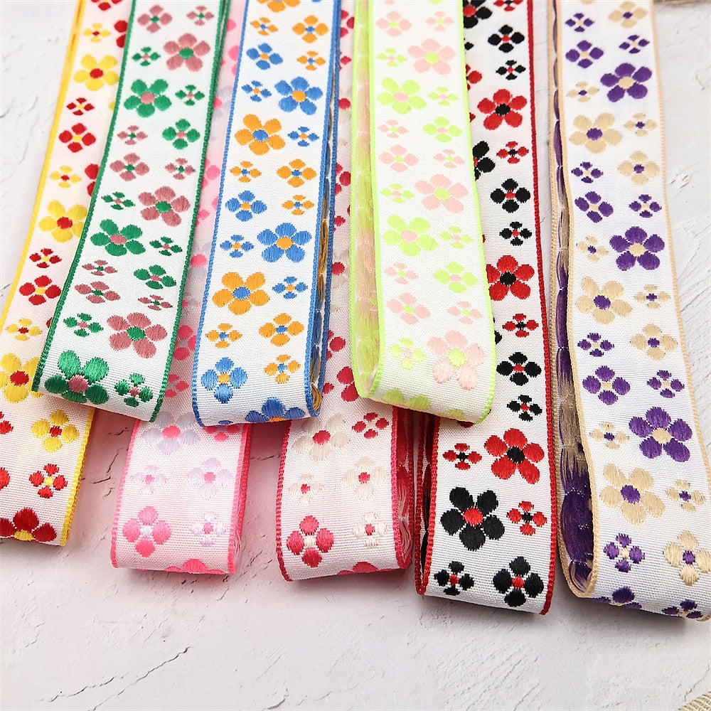 Embroidered Ribbon for DIY Crafts, Hair Accessories, Apparel, Gift Wrapping, and Hat Decoration