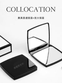 Portable Double-Sided Flip Makeup Mirror with Logo