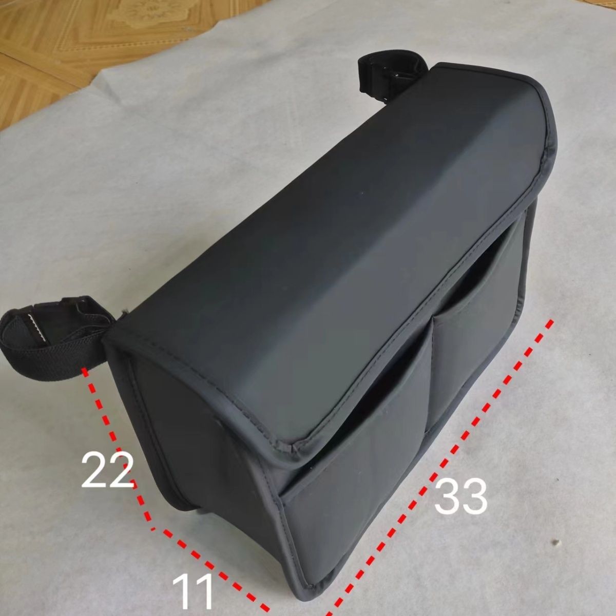 Waterproof Durable Storage Bag for Tricycle Stroller Wheelchair Armrest Fishing Box