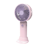 Portable USB Rechargeable Handheld Desk Fan with Phone Holder Base for Summer