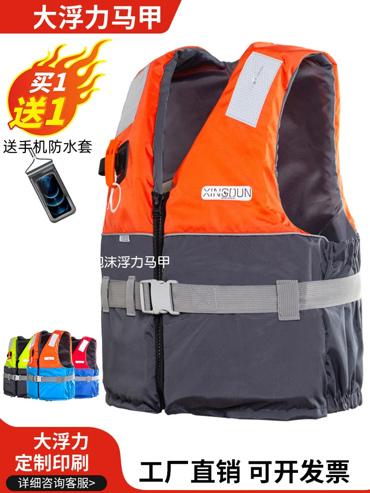 Adult Fishing Life Vest with High Buoyancy for Boating and Water Sports