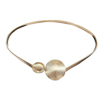 Women's Elastic Metal Chain Belt with Exaggerated Ring Buckle for Dresses and Skirts