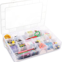 Clear PP Plastic 24-Grid Storage Box for Beads, Fishing Tackle, Small Parts, Screws, and Tools