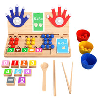 Wooden Montessori Finger Counting Math Toy for Early Education